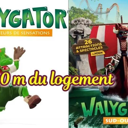 Appart 2ch Jardin,proche Walygator-aqualand-monky Appartement *